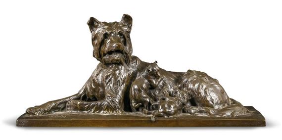 Charles PAILLET (1871-1937) Dog and puppies Bronze... - Lot 157 - Marambat - de Malafosse by Charles Paillet