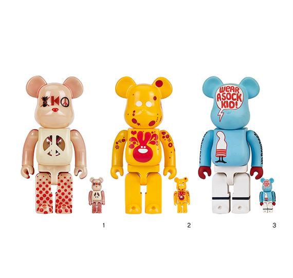 Bearbrick Genevieve Gauckler ISETAN - Set 400% + 100% - Medicom Toy 2007 - MIB