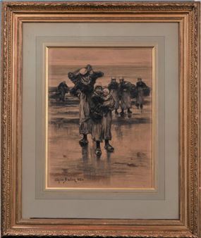 The return of the mussel fisherwomen, on the Normandy coast, around Dieppe and Le Tréport - Ulysse Butin