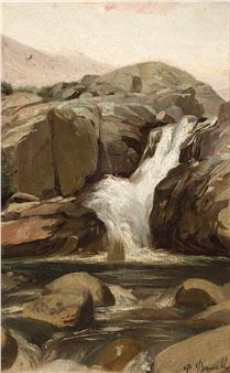 Catarata y retrato al dorso - P. Borrel