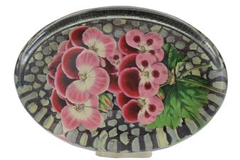 SIGNED JOHN DERIAN OVAL FLOWER PAPERWEIGHT - John Derian