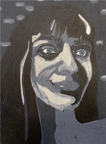 Colette Bernard | Self Portrait Woodcut Print by Colette Bernard (2019 ...