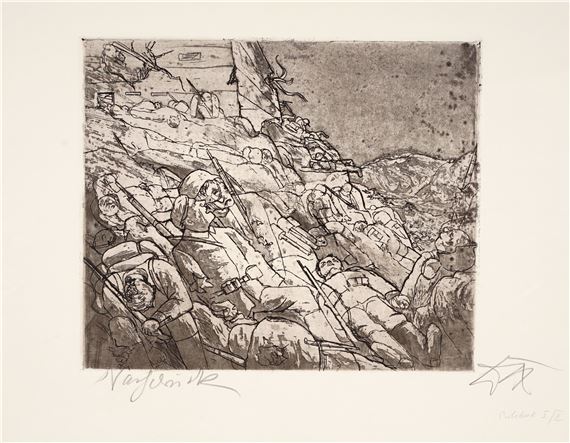 Die Schlafenden von Fort Vaux (Gas-Tote) by Otto Dix, 1924