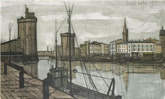 ベルナール・ビュッフェ、「Le port de La Rochelle」 Bernard Buffet | Le Port De La Rochelle (1955) | MutualArt