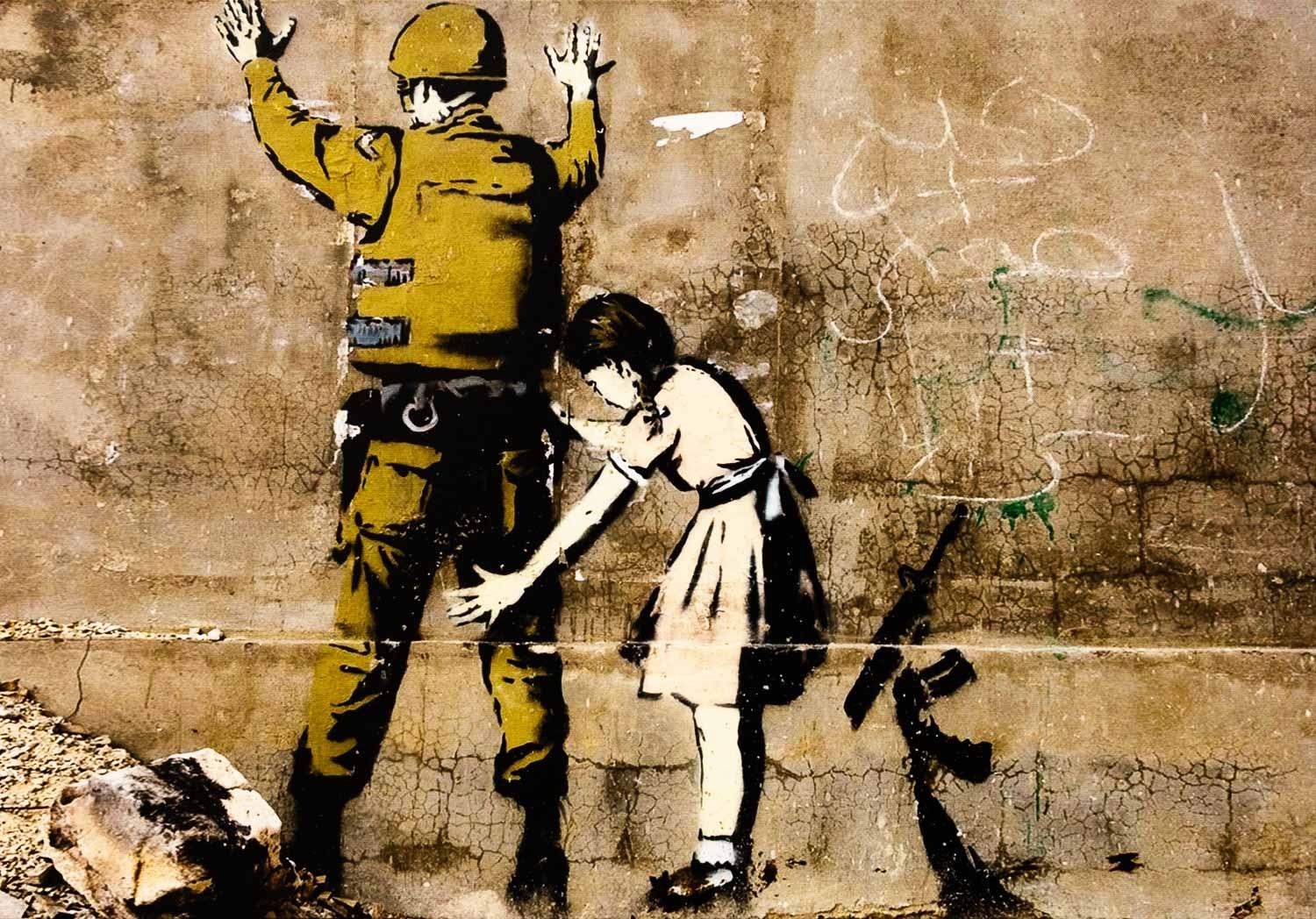 Banksy Girl searching Soldier MutualArt