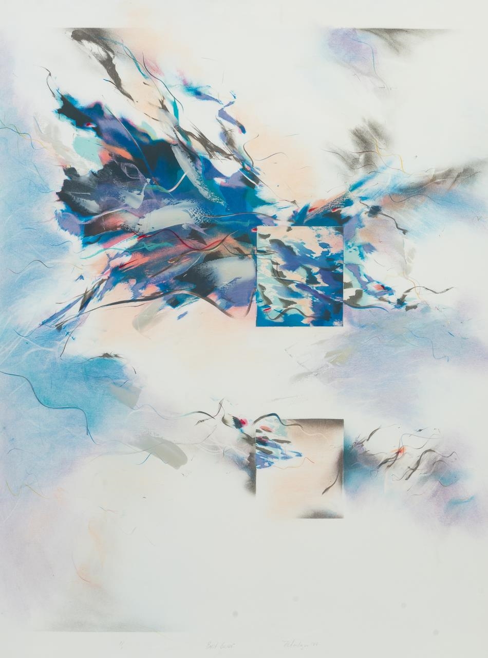 Artwork by Caroline Montague, Exit Glide, Made of lithograph on paper