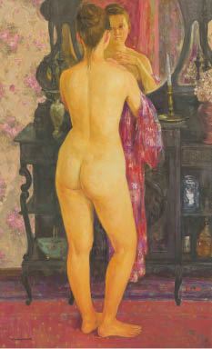 Yoshiro Yanagisawa | Nude in front of mirror | MutualArt
