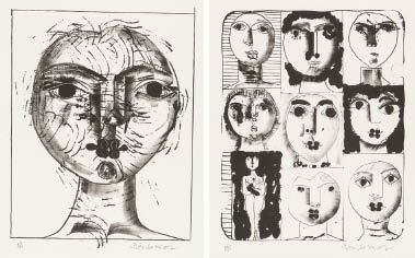 FACES (portfolio of 5) by Genichiro Inokuma, 1989