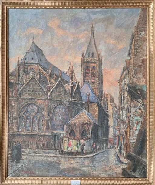 Artwork by Fernand Laval, Church of Saint Séverin, Paris,, Made of oil on canvas