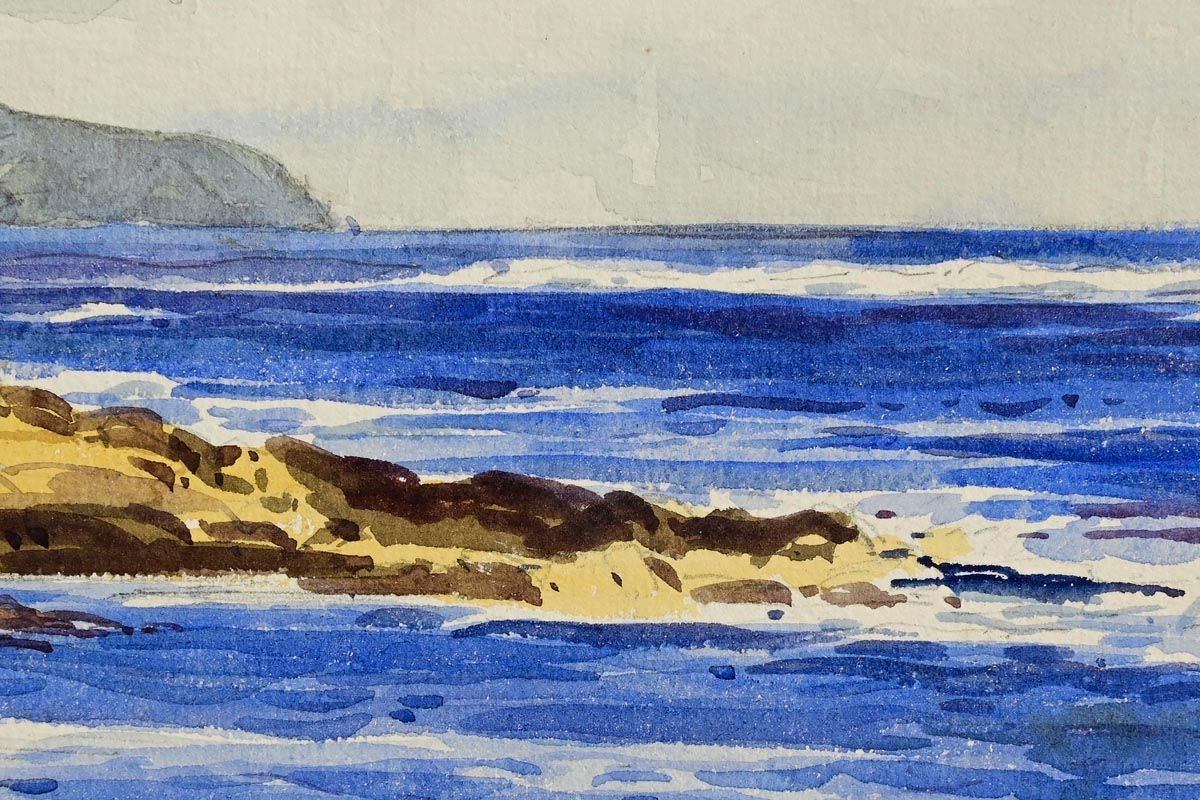 Artwork by Theodore James Gracey, Rocky Foreshore, West of Ireland, Made of watercolour