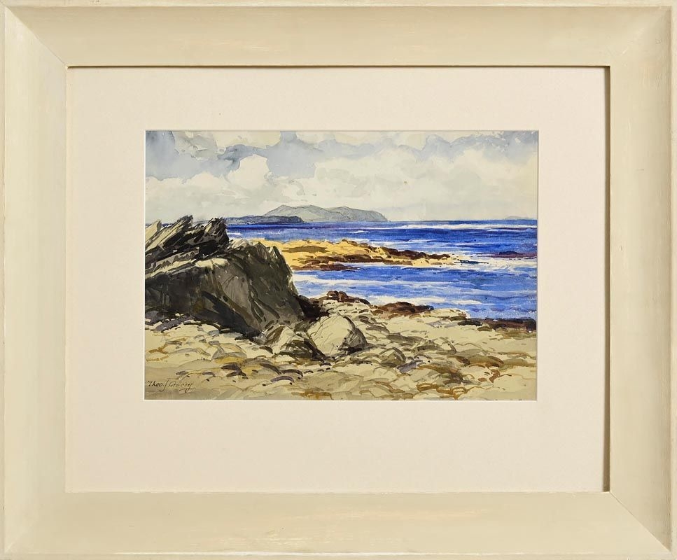Artwork by Theodore James Gracey, Rocky Foreshore, West of Ireland, Made of watercolour