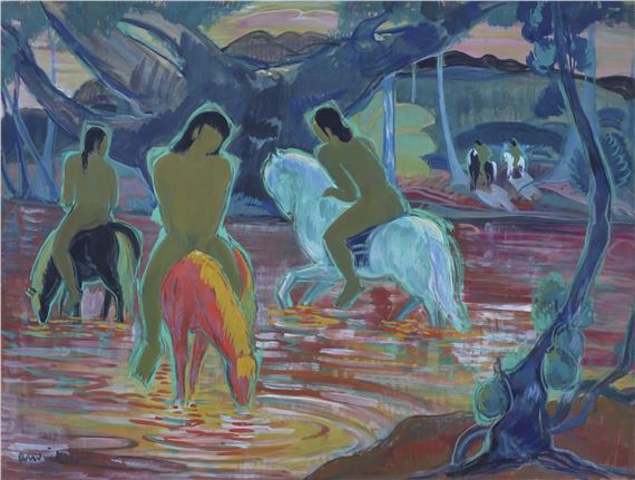 Femmes nues à cheval, 1956 by André Maire, 1956