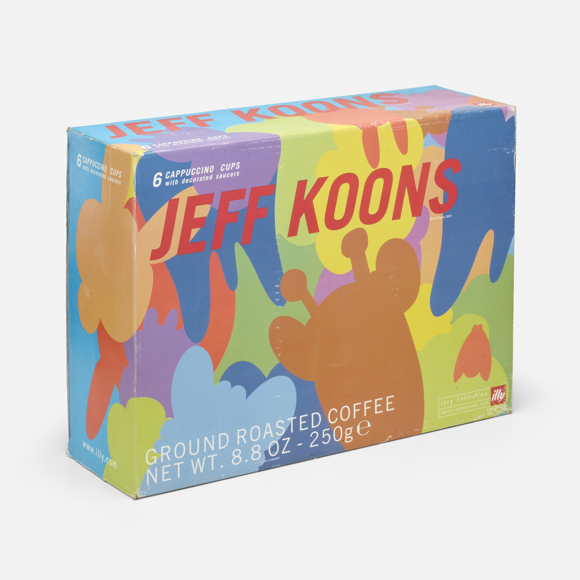 Collection Illy Art Jeff Koons 2001 - 6 Tasses Expresso, Soucoupes + Boîte Café - Reproduction Neuve