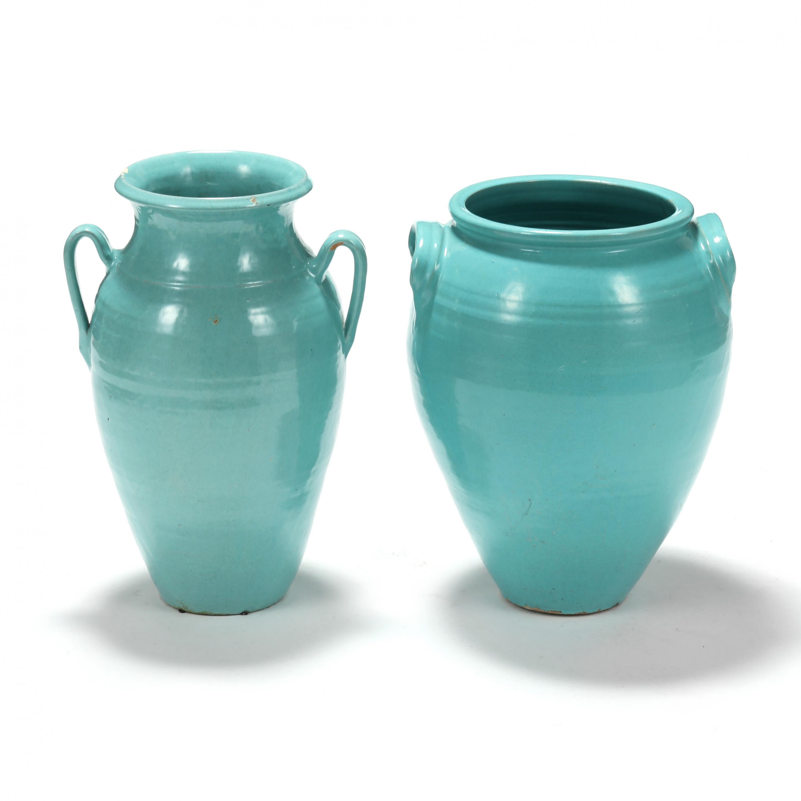 Waymon Cole Two Pottery Floor Vases MutualArt
