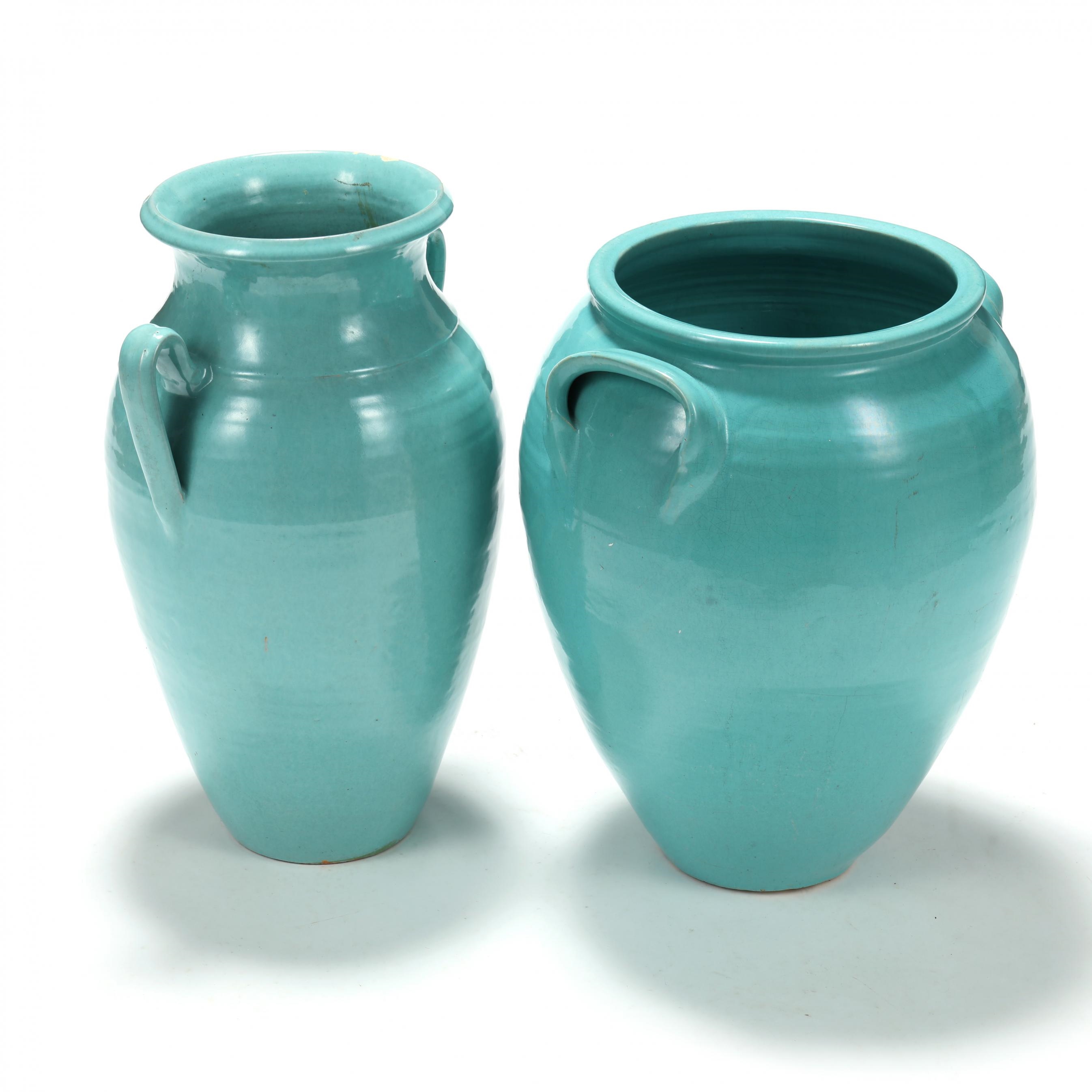 Waymon Cole Two Pottery Floor Vases MutualArt