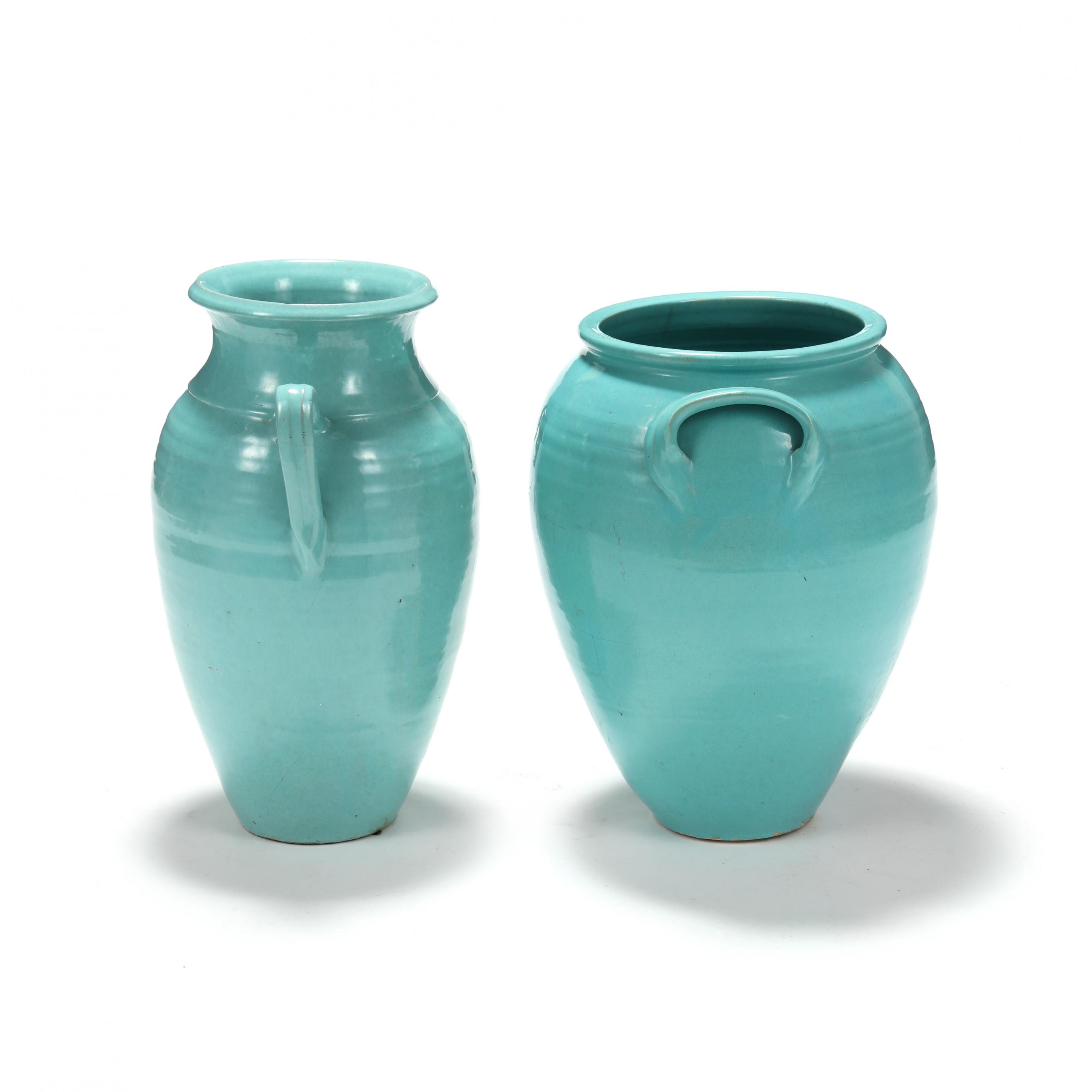 Waymon Cole Two Pottery Floor Vases MutualArt