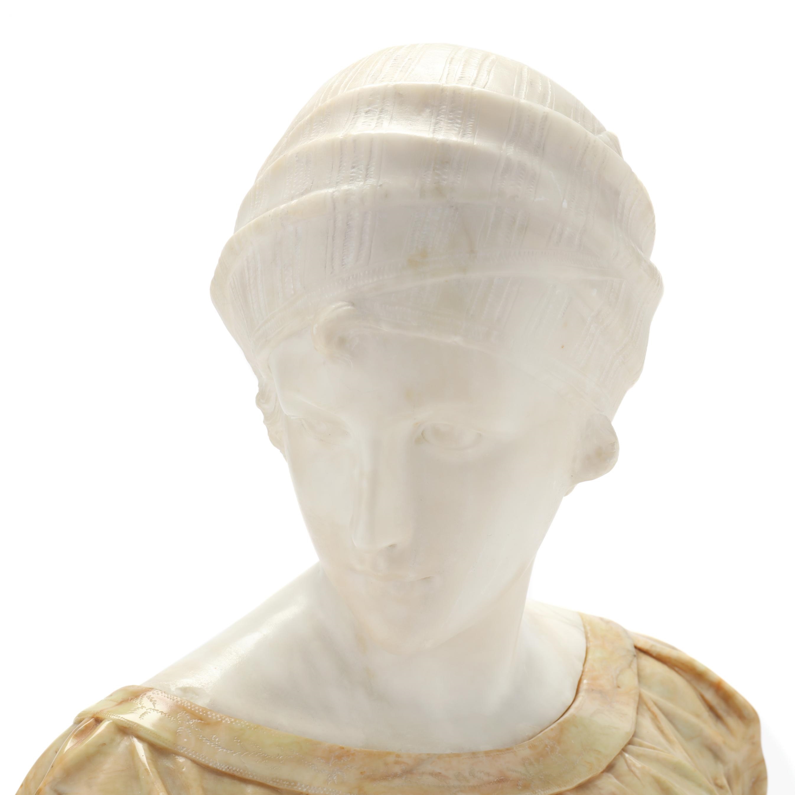 Gugliemo Pugi | Marble Bust of a Woman with Turban (Circa 1900) | MutualArt