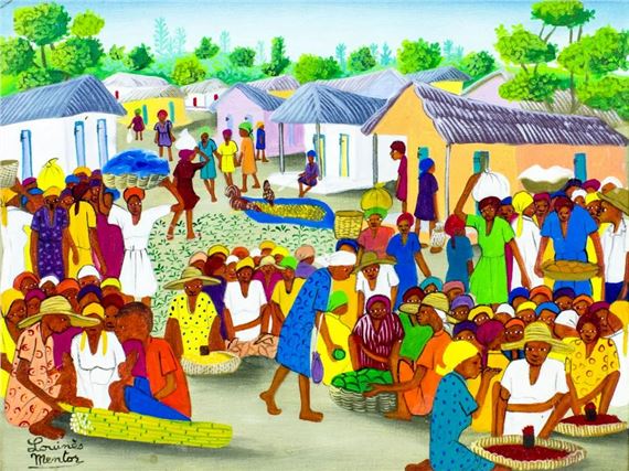 Haitian Market Scene by Louines Mentor