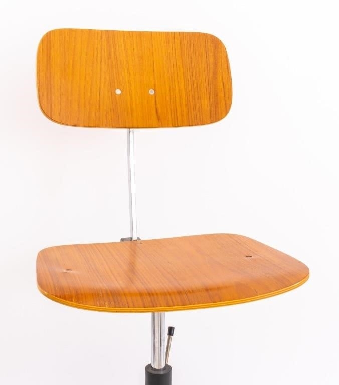 Jørgen Rasmussen Danish MidCentury Modern Kevi Wood Swivel Chair