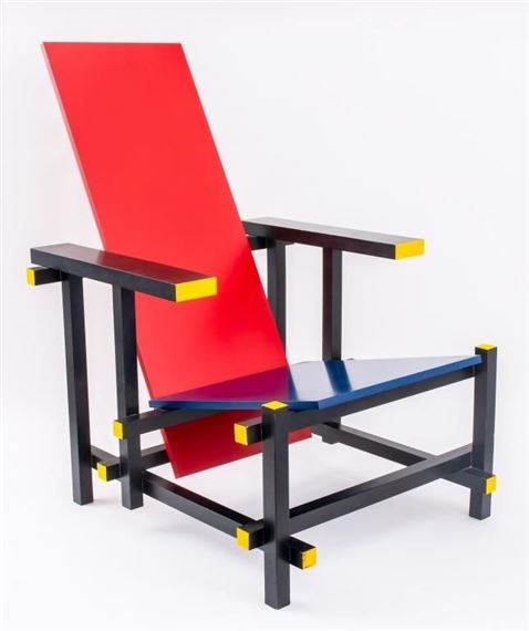 De Stijl Red Blue Chair by Gerrit Rietveld, designed in 1918