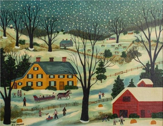 Winter in Fly Creek New York by Janet Munro, 1990