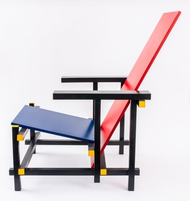 Gerrit Rietveld De Stijl Red Blue Chair MutualArt