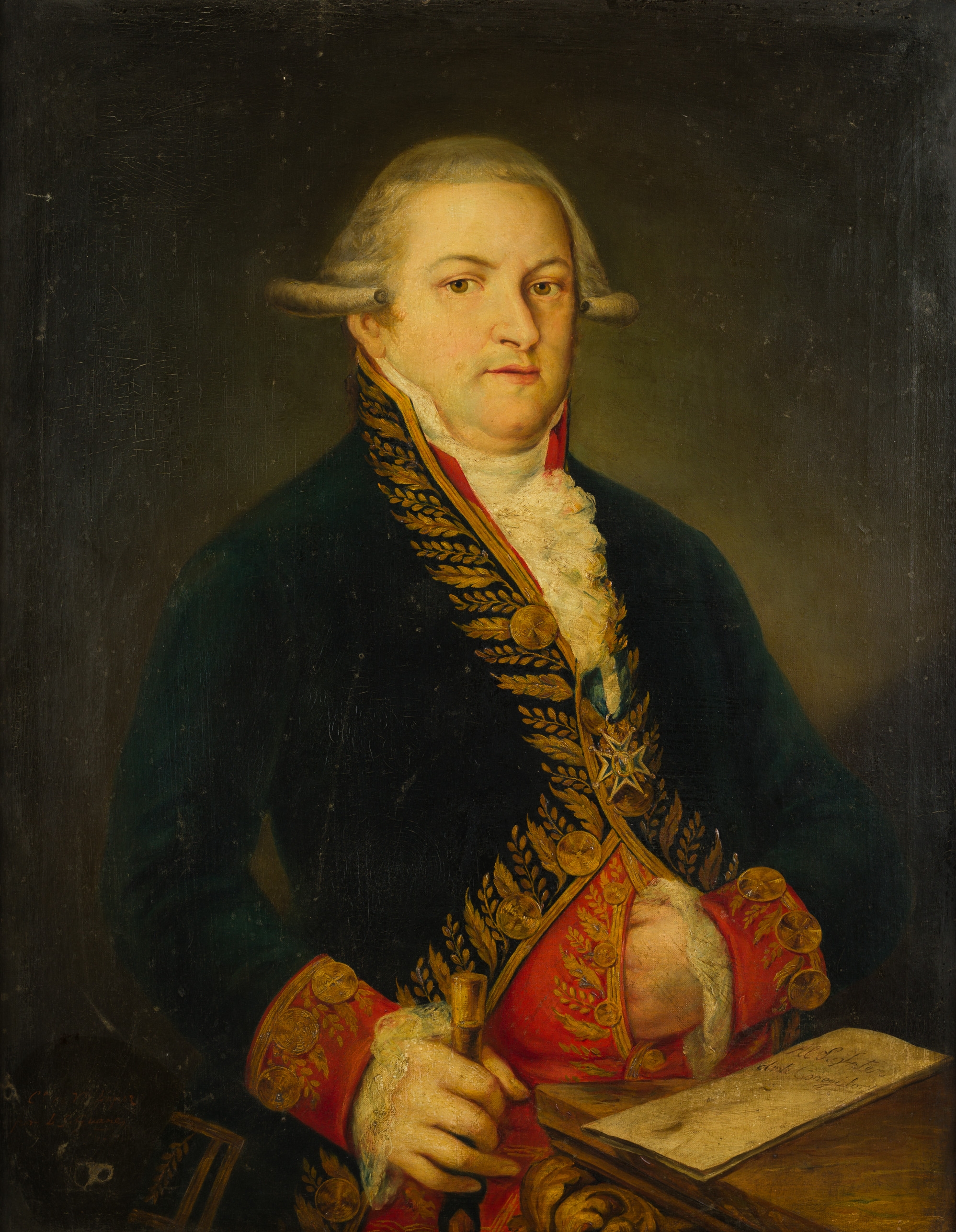 Artwork by José Luis Suárez Guanes, "Retrato de Ventura Caro, mariscal y capitán general", Made of oil on canvas