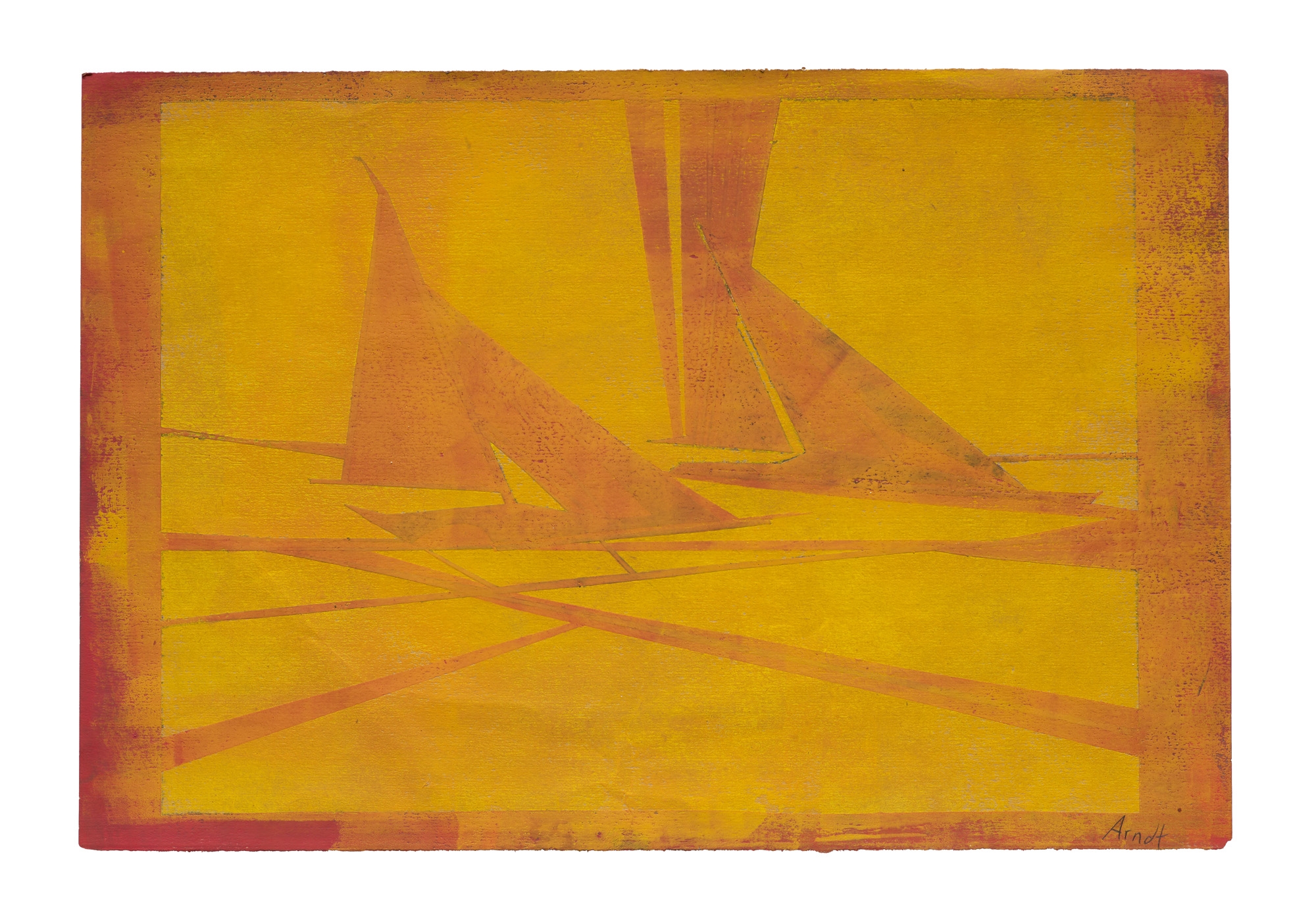 Artwork by Gertrud Arndt, Zwei Segelboote, Made of Watercolour and gouache over pencil on wove paper