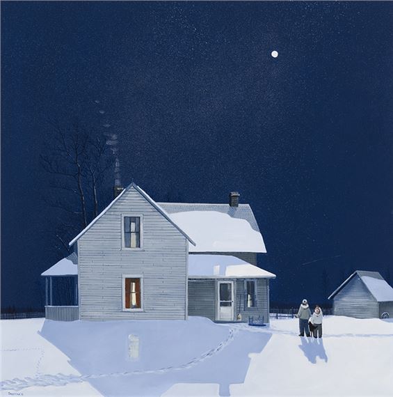 The Moon Followed Us all the Way to the Barn by Peter Shostak, dated 1981