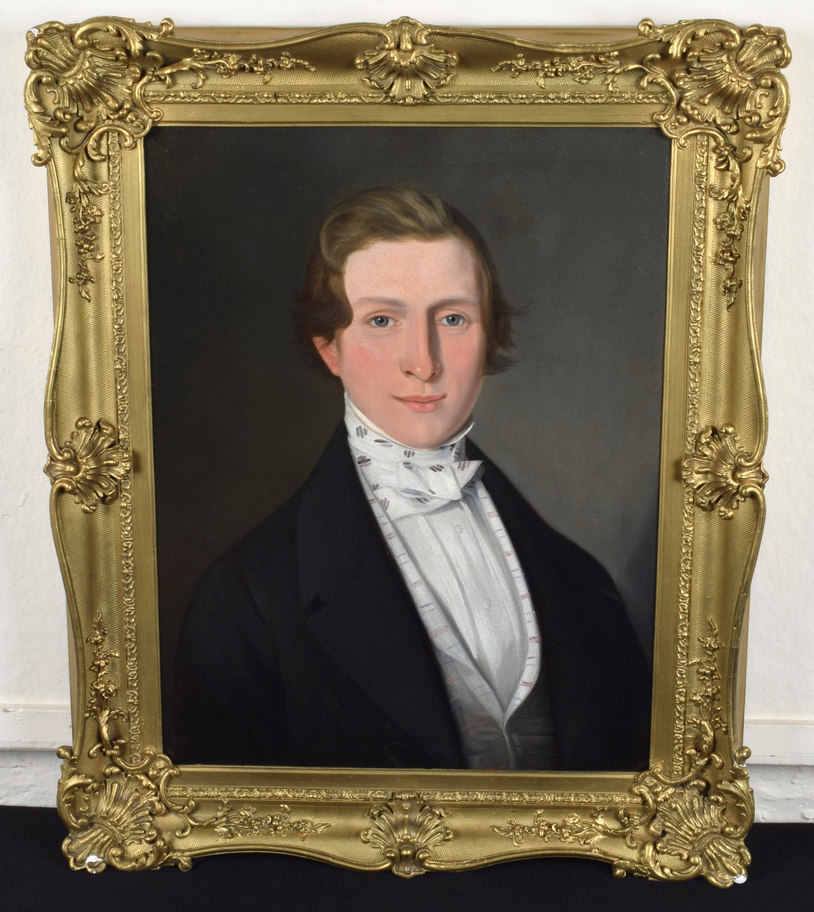 Artwork by J. McIntyre, Male portrait, Made of oil on board