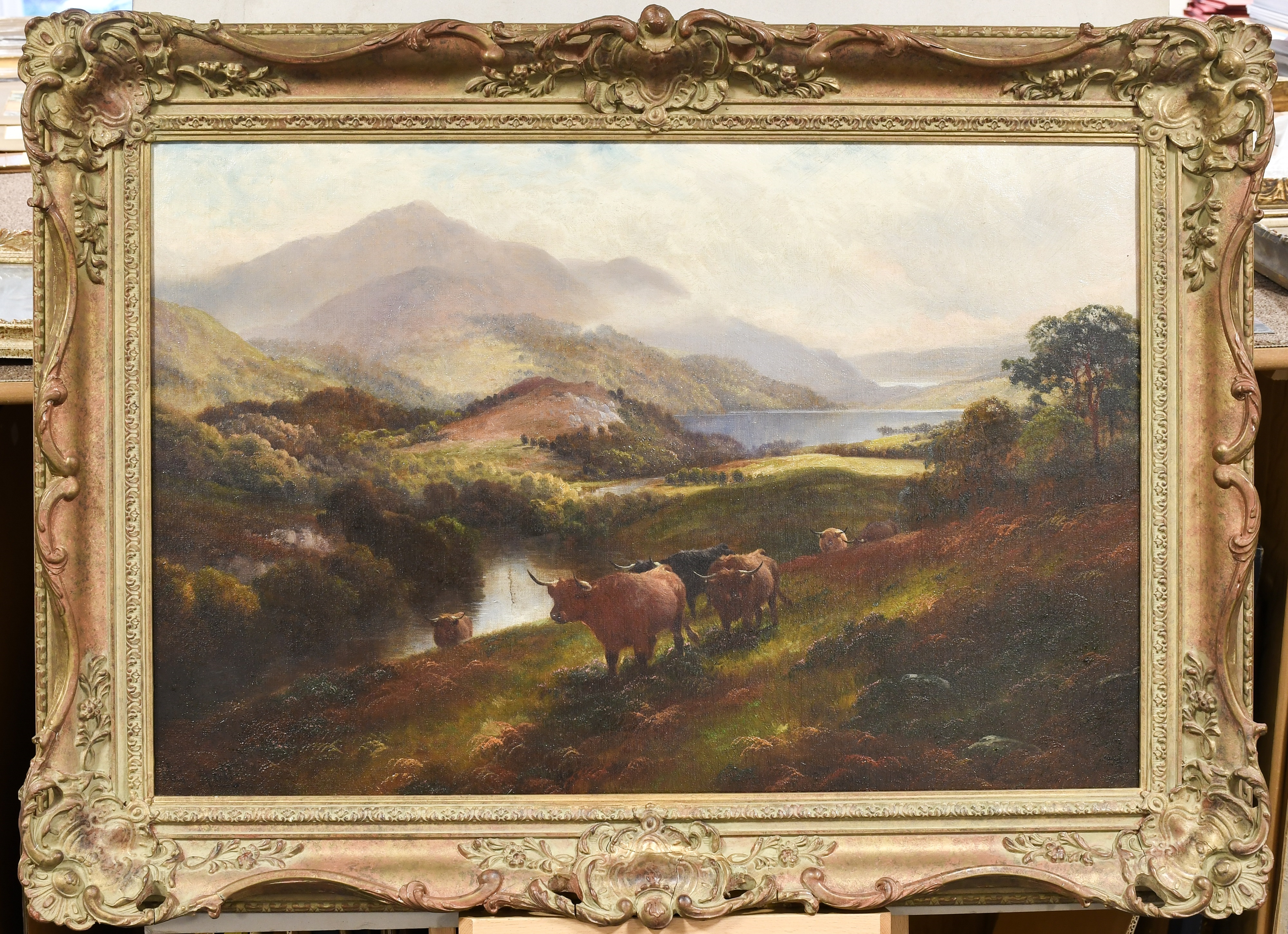 Henry R. Hall | Highland cattle, River Teith, Lochs Achray and Venachar ...