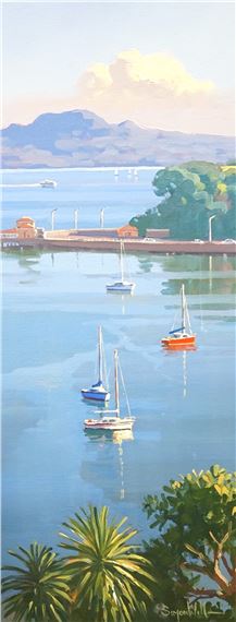 Yachts at anchor by Simon Williams