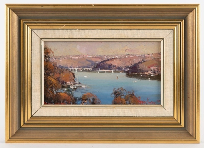 Artwork by Werner Filipich, HARBOUR SCENE, Made of OIL ON BOARD