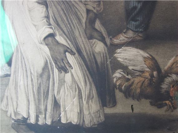 Johan Zoffany | Colonel Mordaunt's Cock Match, hand -coloured mezzotint ...