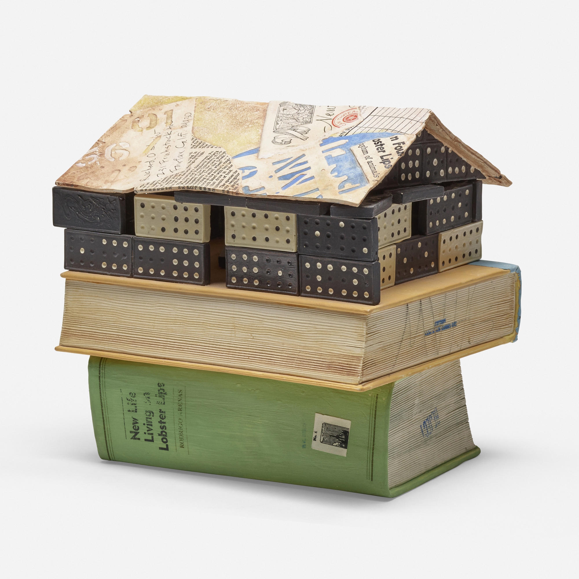 Artwork by Richard Blake Shaw, Domino House, Made of glazed porcelain with