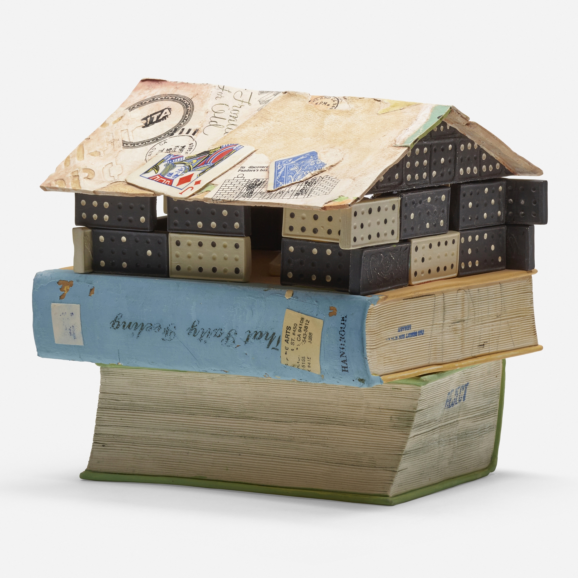 Artwork by Richard Blake Shaw, Domino House, Made of glazed porcelain with