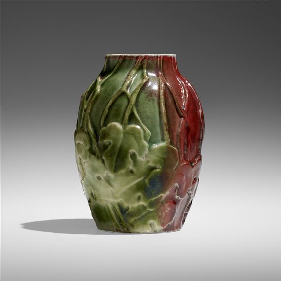 Exceptional Losanti vase with grapevines by Mary Louise Mclaughlin, 1899-1914
