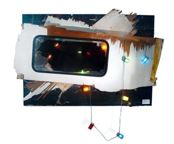 An objet trouvé (light object) “Party Is Over In Europe!”, Udo Breitenbach - Udo Breitenbach