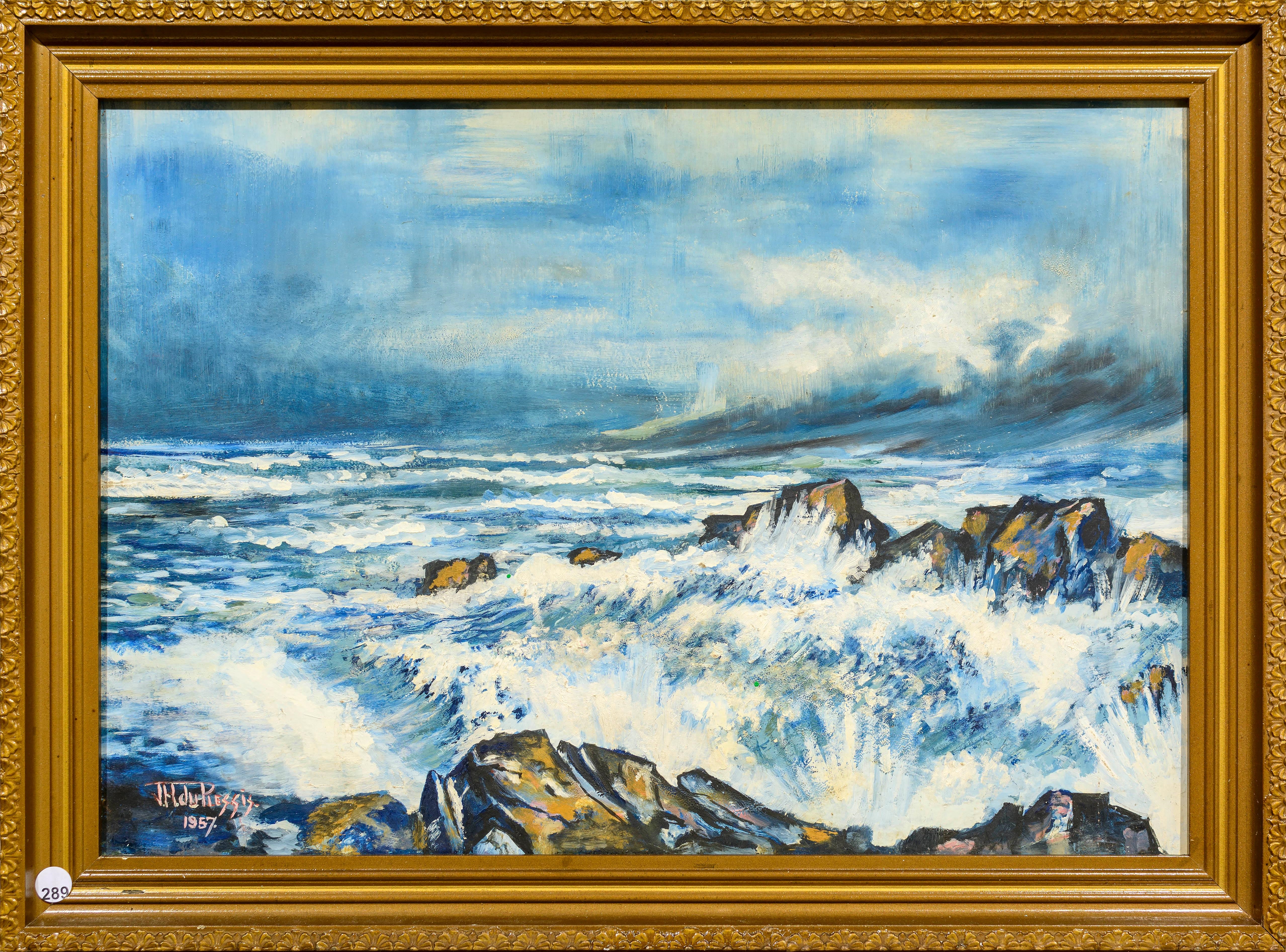Artwork by J.H. du Plessis, Seascape, Made of Oil