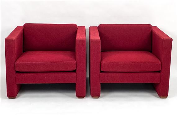 PAIR MID-CENTURY JACK CARTWRIGHT CUBE CHAIRS by Jack Cartwright