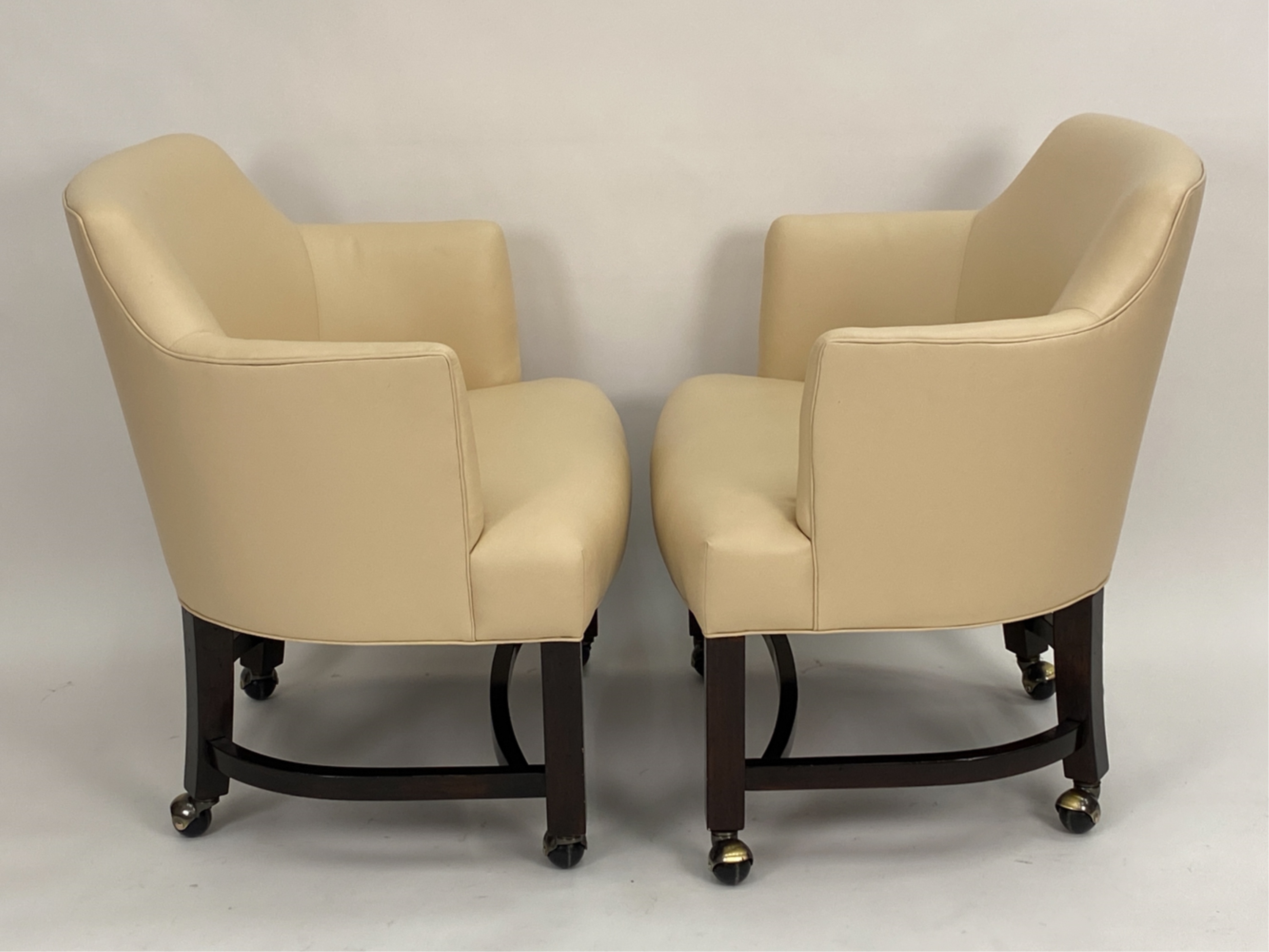 Holly Hunt (6)HOLLY HUNT STYLE LEATHER ROLLING DINING CHAIRS MutualArt