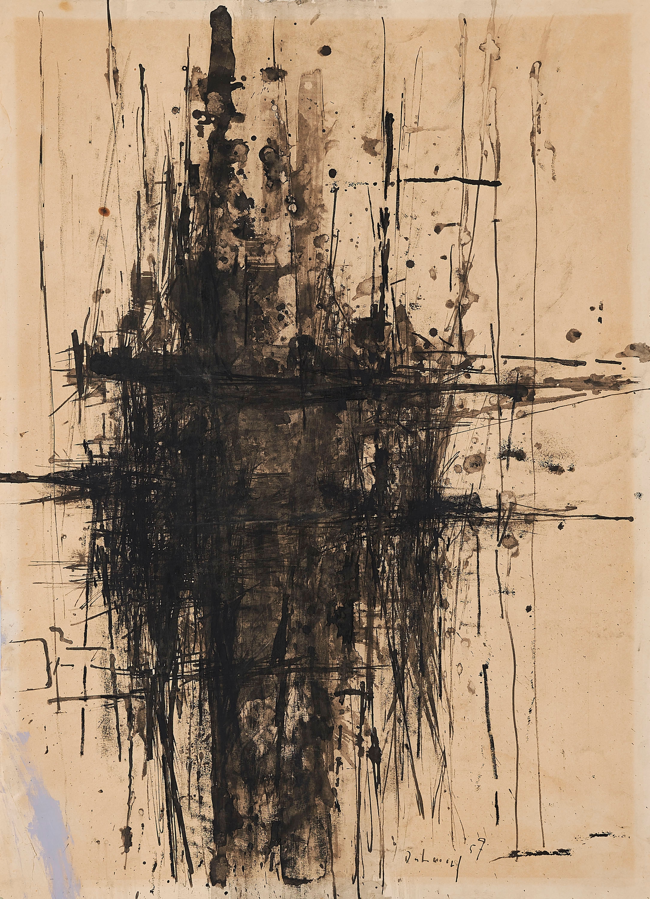 Artwork by Karl Fred Dahmen, Untitled., Made of India ink, charcoal and gouache on vellum