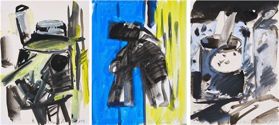 Mixed Lot of 3 Gouaches. by Max G. Kaminski, 1981