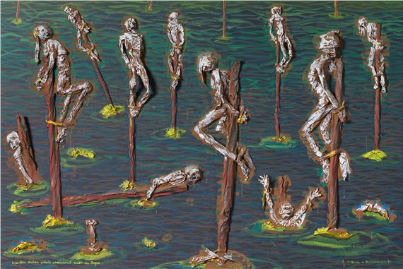 "Draußen stehen welche verdammt sauer im Regen". by Blalla W. Hallmann, 1986