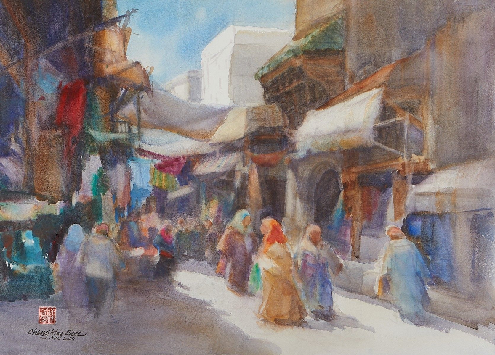 Artwork by Cheng Khee Chee, Cheng-Khee Chee "Morocco" Watercolor, Made of Watercolor on paper