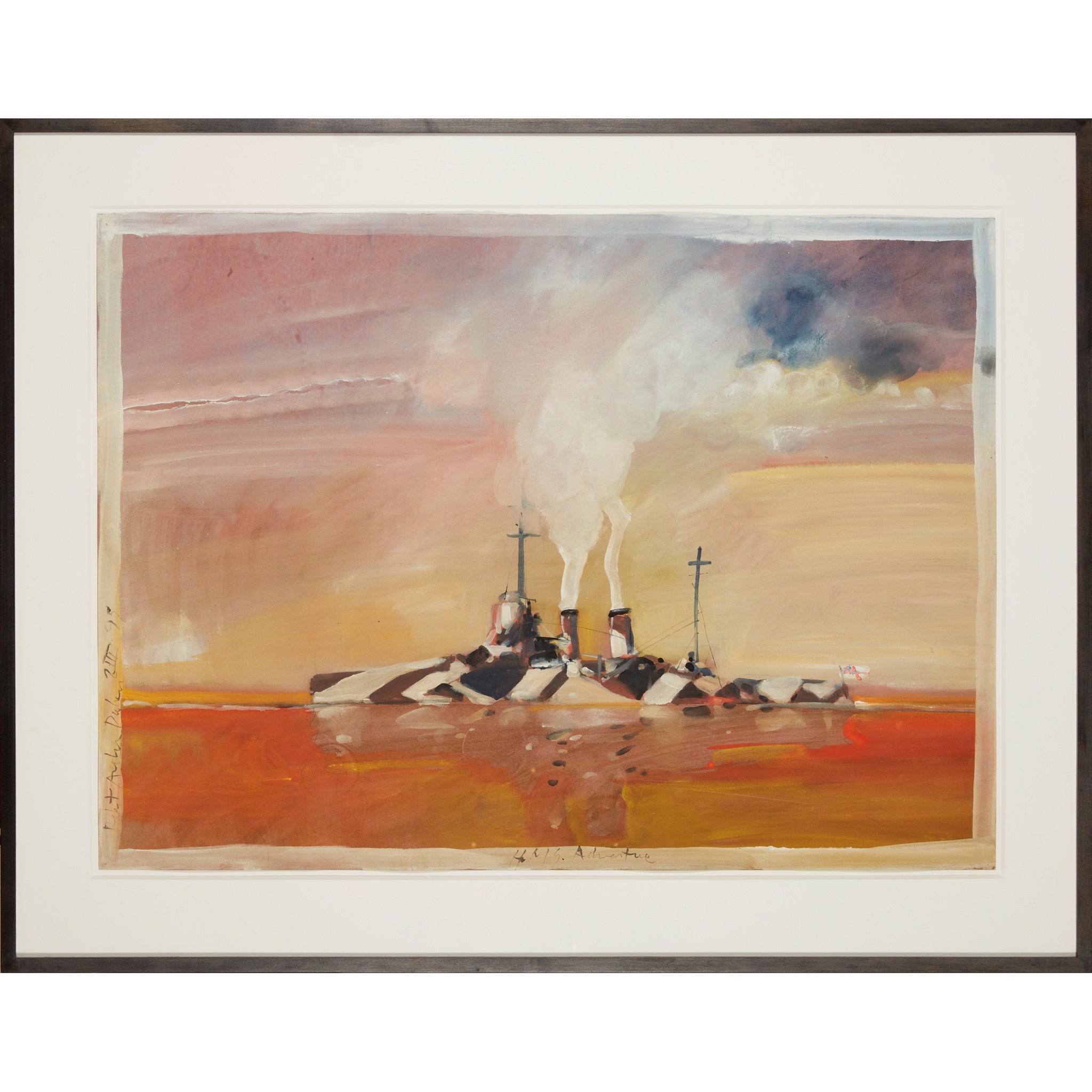 Artwork by Robert Andrew Parker, HMS ADVENTURE - 1995, Made of gouache