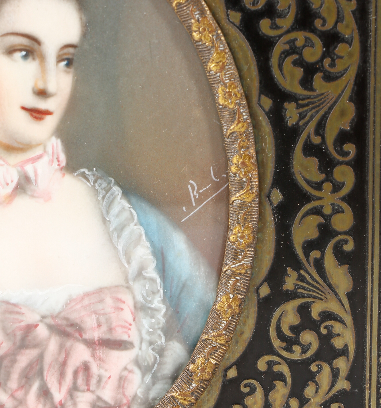 Artwork by Mary Stuart, Collection of 4 Miniature Portraits, 19th C., Made of red bound