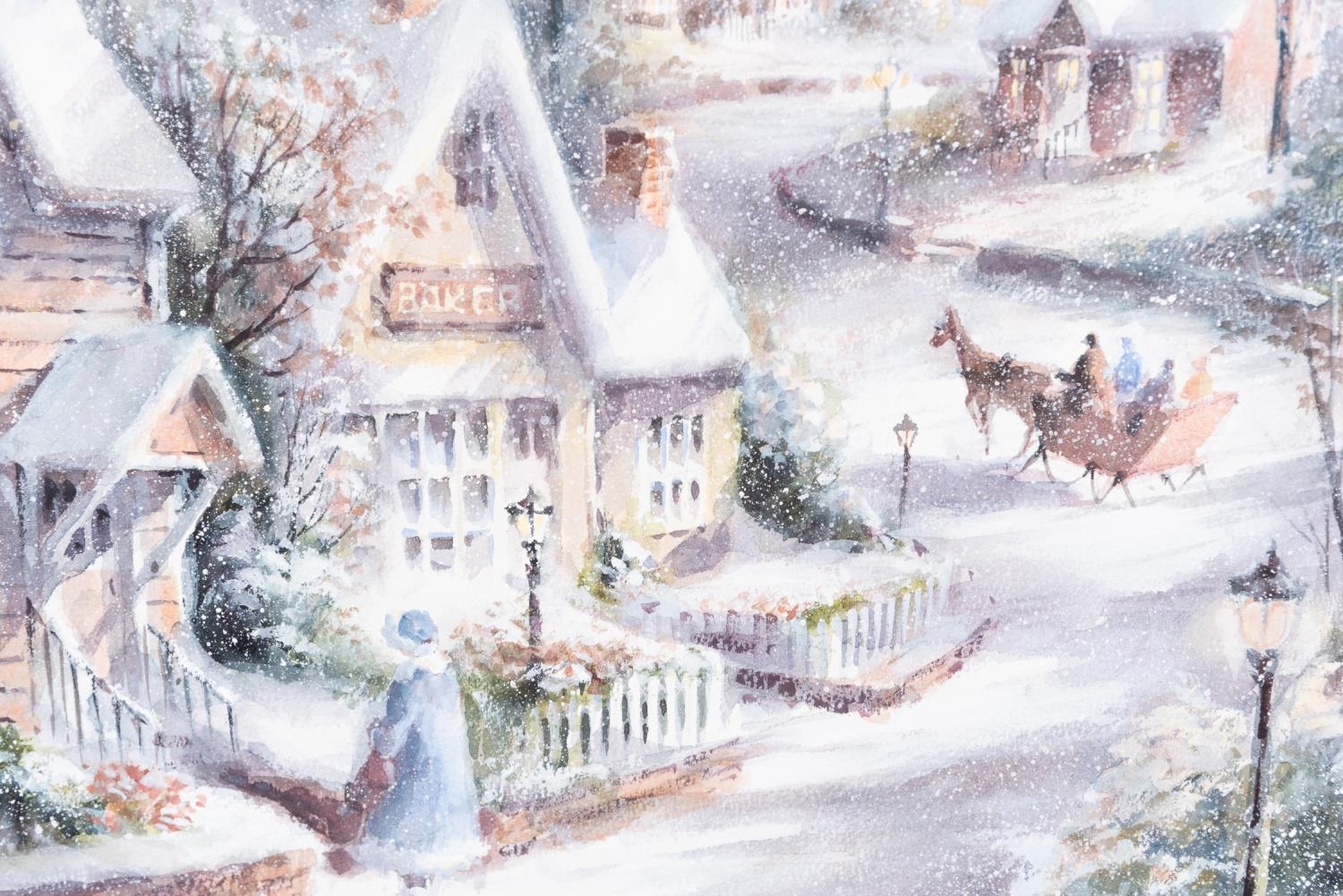 Bjorkland Bjorkland, 2 Watercolors, Winter Scenes