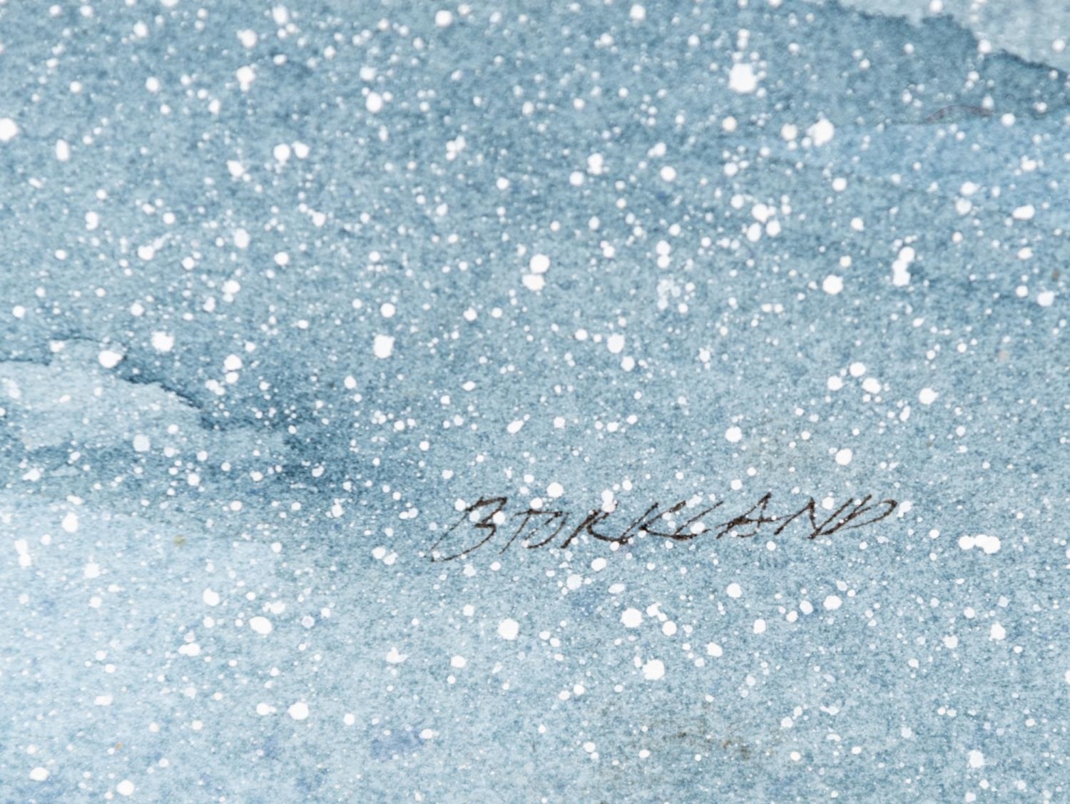 Bjorkland Bjorkland, 2 Watercolors, Winter Scenes