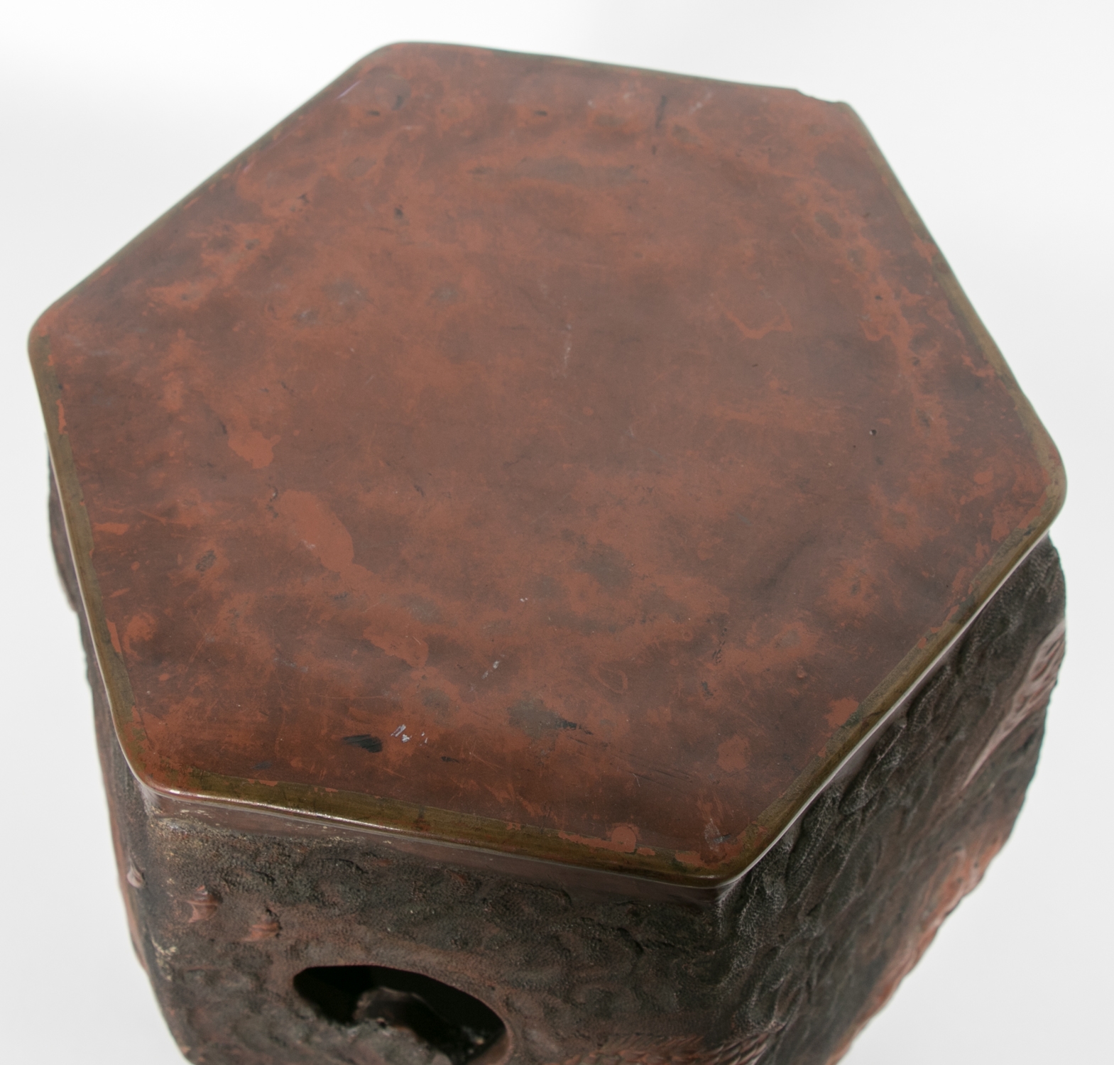 Lifetime Japanese Pottery Garden Seat with Dragon MutualArt